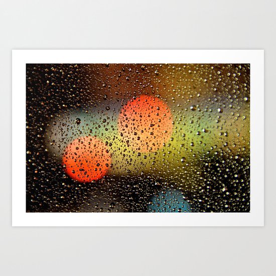 Rain Drops and Color Pops Art Print