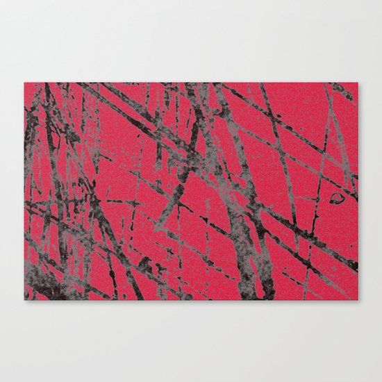 red black scratchy grunge Canvas Print