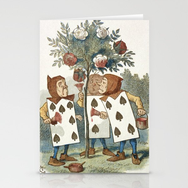 Alice In Wonderland Painting The Roses Stationery Cards By