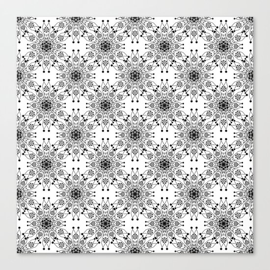Black lace print elegant ornament Canvas Print
