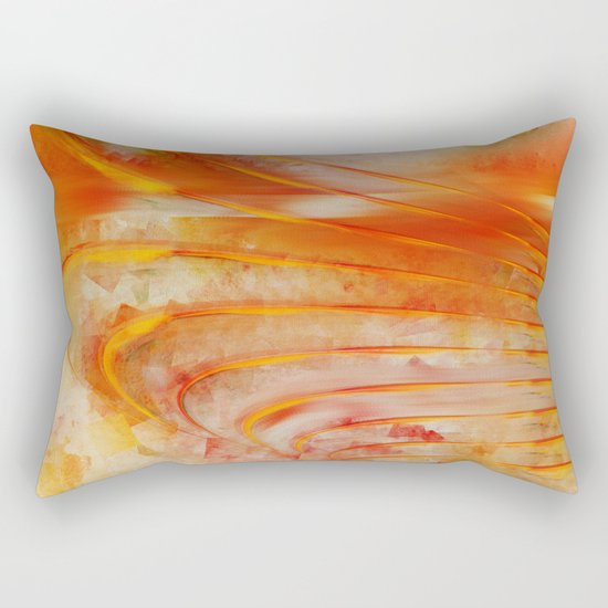 Abstract cubism orange and red Version 2 Rectangular Pillow