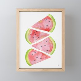 Watercolor Watermelon Slices Framed Mini Art Print