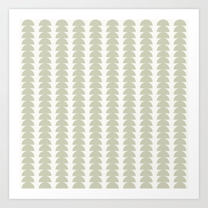 Maude Pattern - Natural Green Art Print