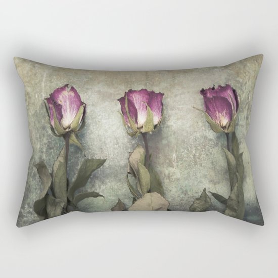 Three dried Roses Rectangular Pillow