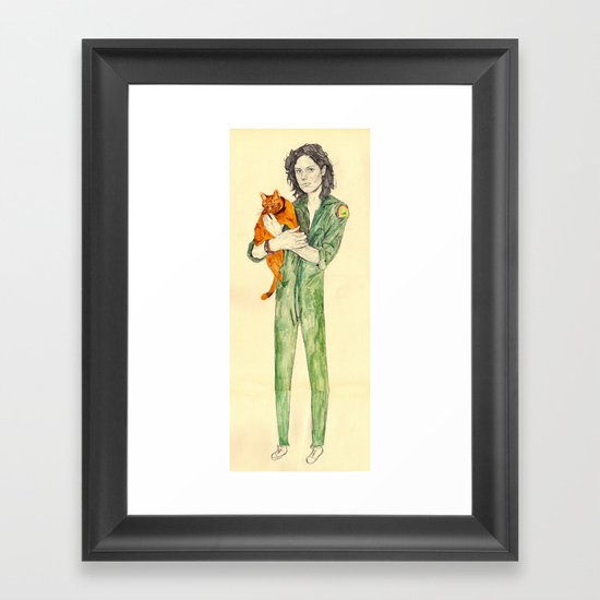 Ellen Ripley with Jones | Alien Framed Art Print