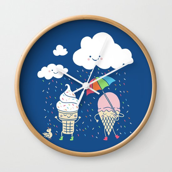 Cloudy With A Chance of Sprinkles Wall Clock