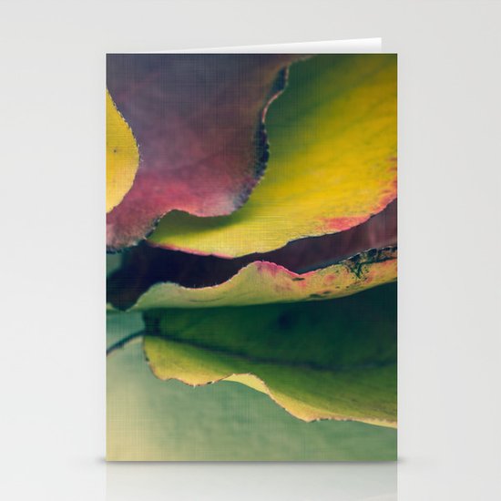 Fall Leaves II - Yellow, Lime Green, Red Purple Stationery Cards