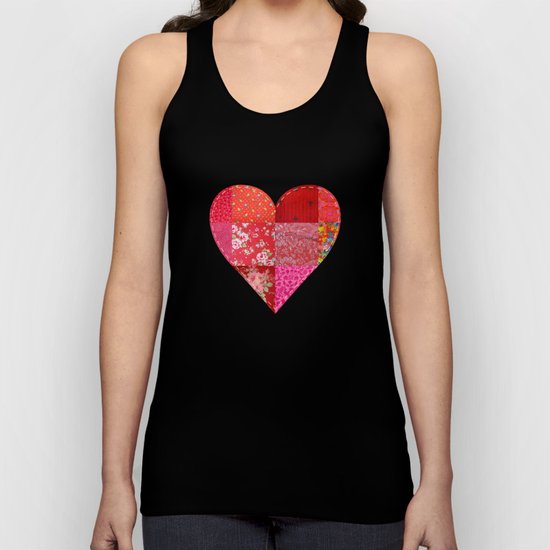 Patched Heart Unisex Tank Top