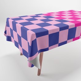 Retro Neon Checker in Pink and Blue Tablecloth