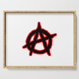 ANARCHIST SIGN WITH RED SHADOW. Serving Tray