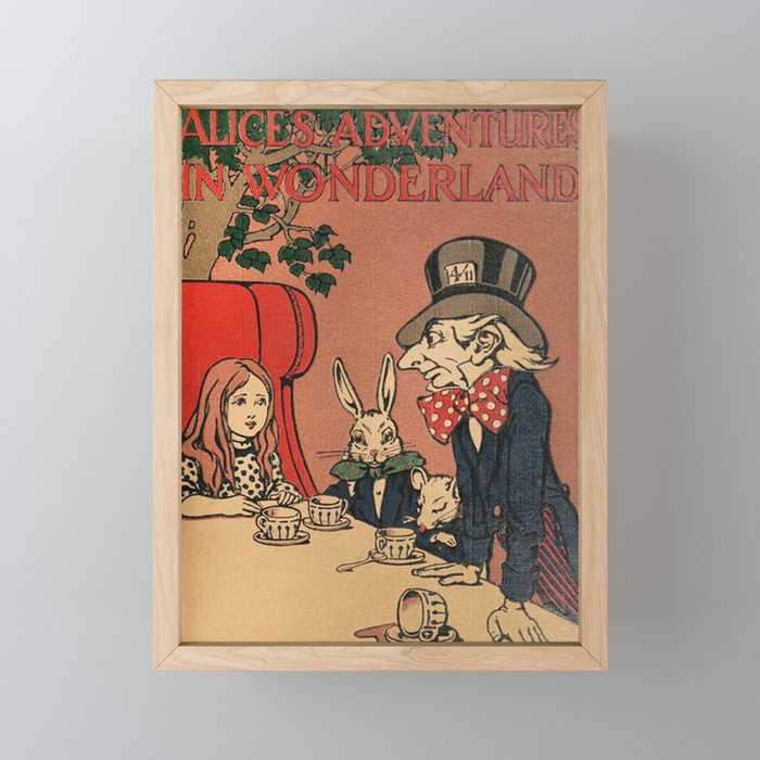 Vintage Alice's Adventures in Wonderland Book Cover Framed Mini Art Print