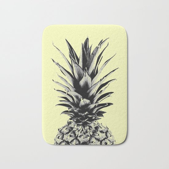 Pineapple in yellow Bath Mat
