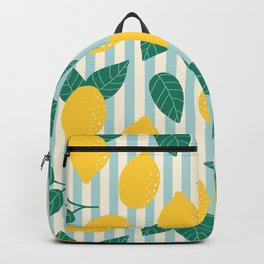 Retro Lemons on Stripes Backpack