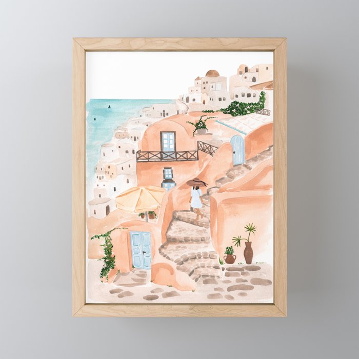 Santorini Framed Mini Art Print