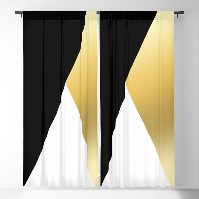 Elegant gold and black geometric design Blackout Curtain