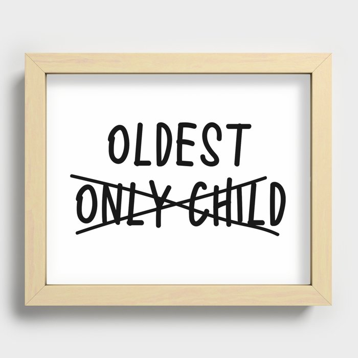 New Baby Oldest Sibling Funny Recessed Framed Print