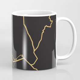 QUITO ECUADOR GOLD ON BLACK CITY MAP Coffee Mug