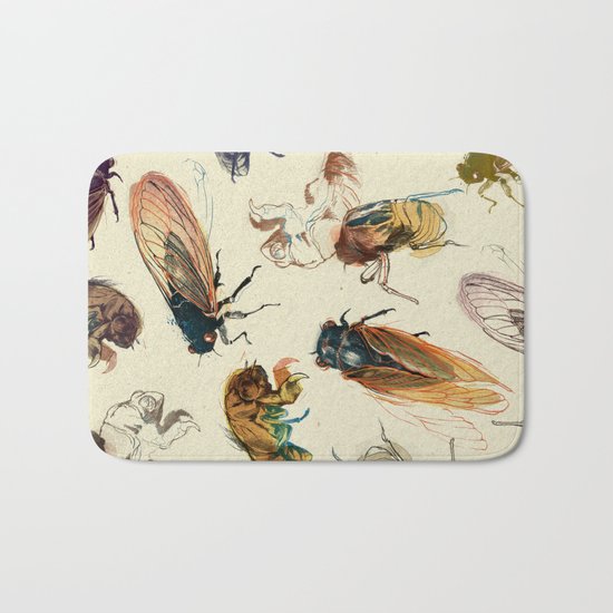 summer cicadas Bath Mat