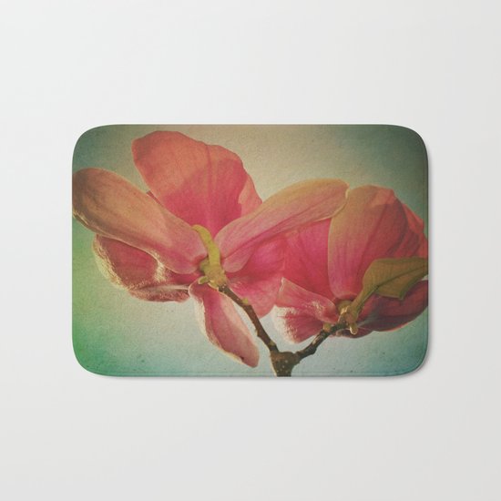 Vintage Spring Flowers Bath Mat