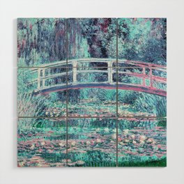 Monet The Water Lily Pond Pastel Ice Blue Pink Wood Wall Art