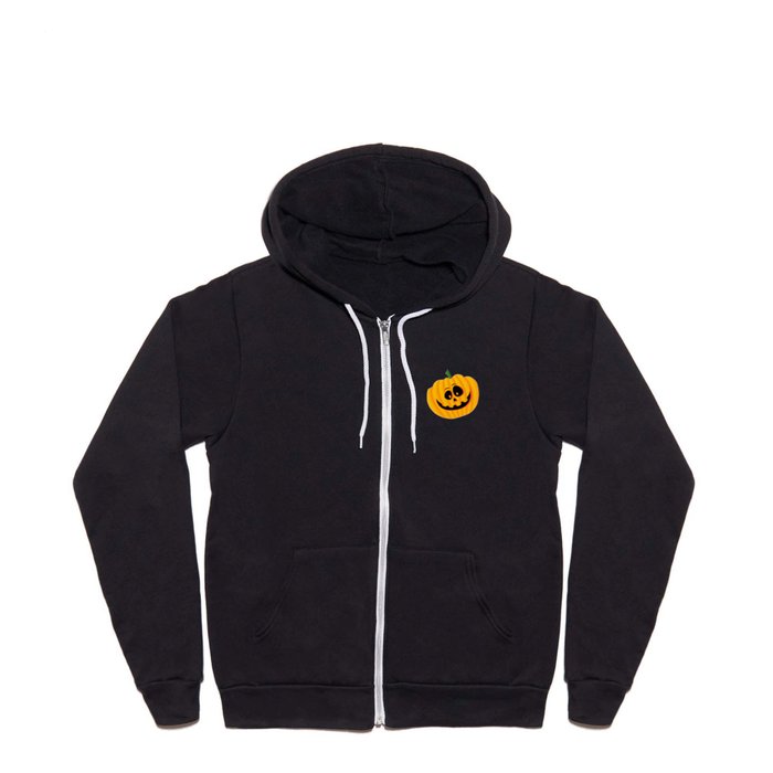 Smiling Halloween Pumpkin head Full Zip Hoodie