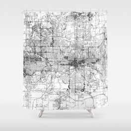 Des Moines White Map Shower Curtain