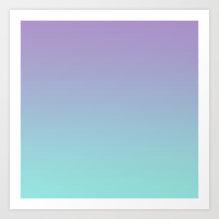 Pastel Lilac And Turquoise Color Gradient Art Print