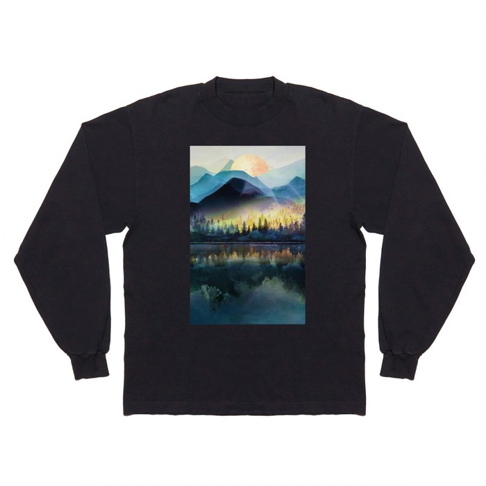 Mountain Lake Under Sunrise Long Sleeve T Shirt