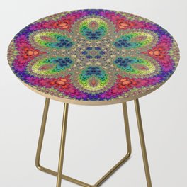 Rainbow flower mandala Side Table