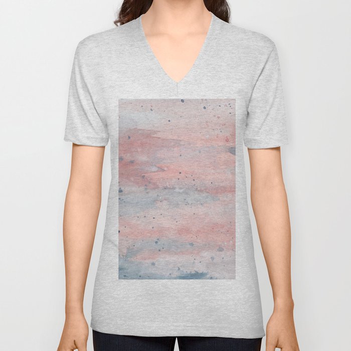 Cotton Candy Watercolor  V Neck T Shirt