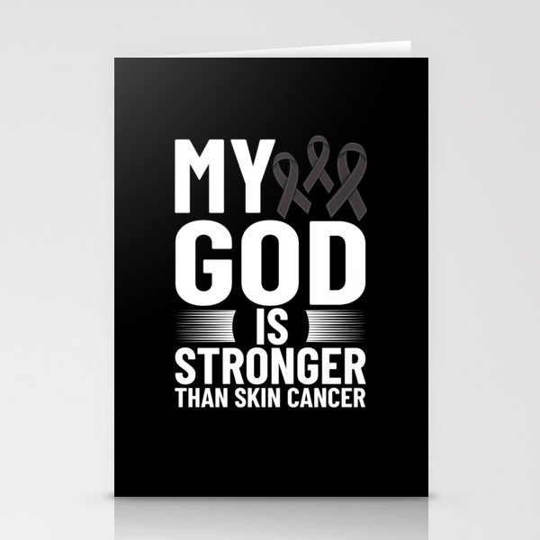 Melanoma Skin Cancer Black Ribbon Treatment Stationery Cards