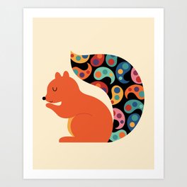 Paisley Squirrel Art Print
