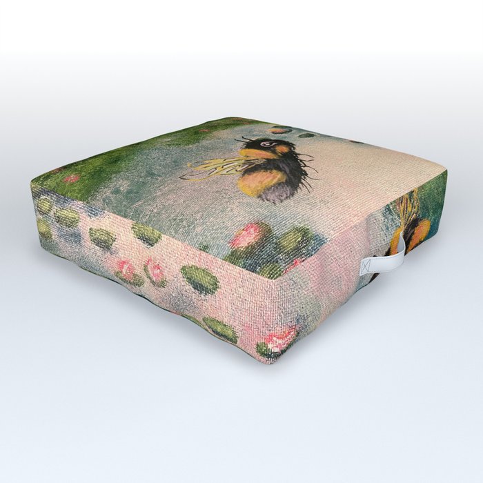 Impressionist Polinators Outdoor Floor Cushion