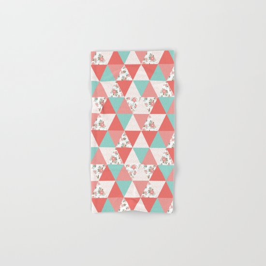 Triangle quilt pattern cute florals dots cheater quilt blanket quilter must have cute baby shower Hand & Bath Towel