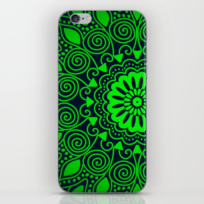 Oh, So Green Mandala Art iPhone Skin
