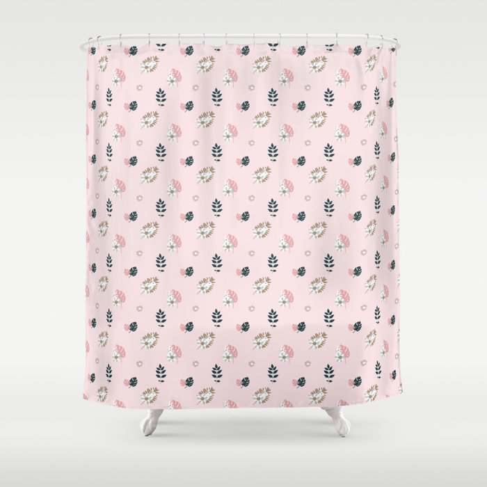 the pink bunnies pattern Shower Curtain