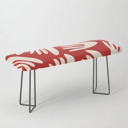 Big Cutouts Papier Découpé Abstract Pattern in Red and Almond Cream Bench