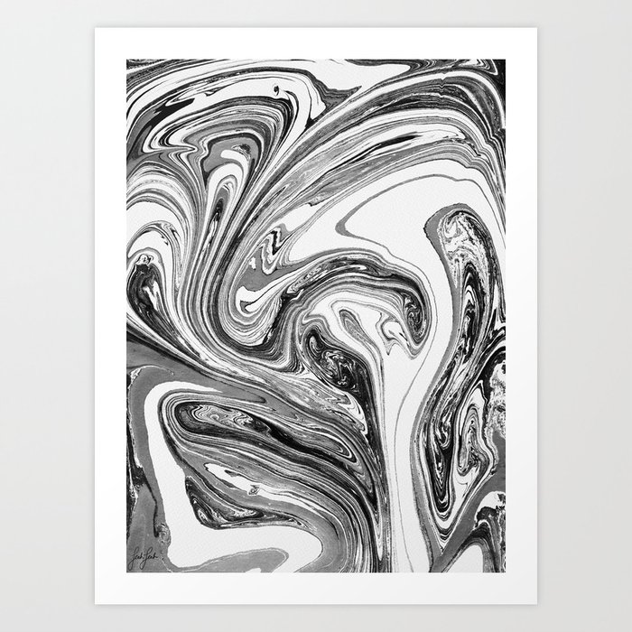 Black & White Swirl Art Print