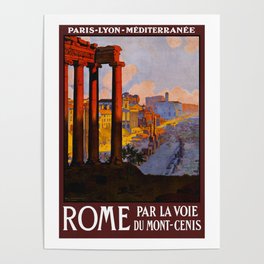 Vintage Rome Italy Travel Poster