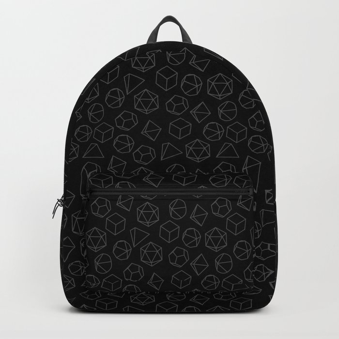 Black Geometric Dice Backpack
