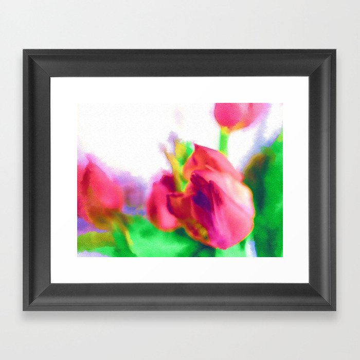 Harborough Tulips - Watercolour Paiting Framed Art Print