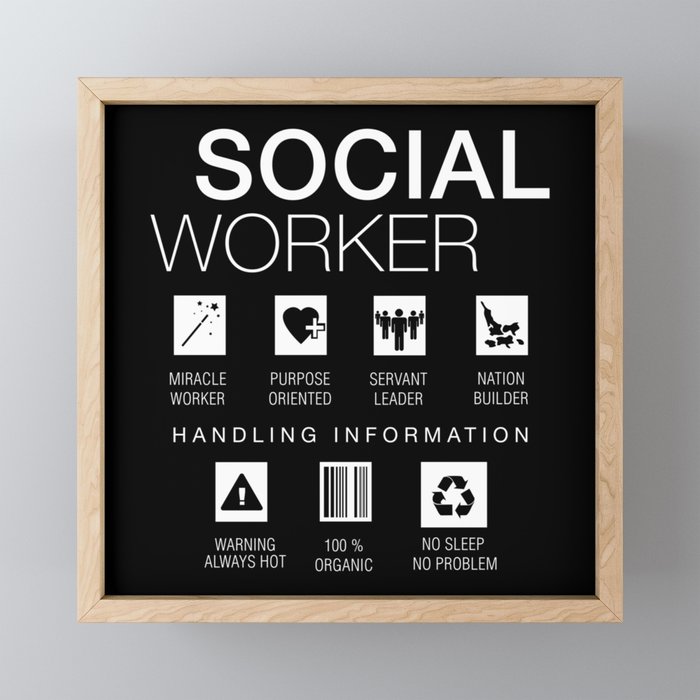 Social Worker Funny Framed Mini Art Print