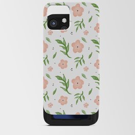 Pink flowers and greens iPhone Card Case