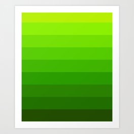 Green Ombre Stripes Art Print | Tones, Lime, Simple, Plants, Green, Earth, Graphicdesign, Jungle, Bars, Gradient 