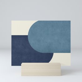 Halfmoon Colorblock - Blue Mini Art Print