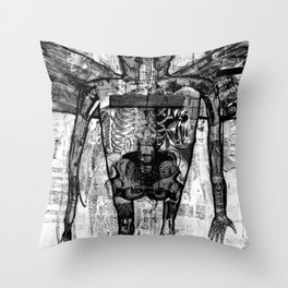 Winged Dead Thing Throw Pillow