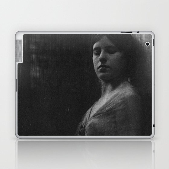 Figure study of a woman, 1906 experimental gum bichromate photographic process black and white photograph by Robert Demachy Laptop & iPad Skin