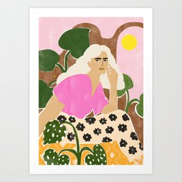 Spending time with my plants Art Print