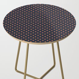 Retro Orange Deep Blue Polka Dot Background Pattern Side Table