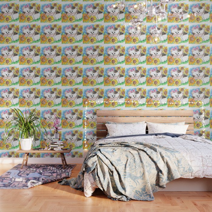 Marisol Y Los Girasoles The Cat And The Sunflowers Wallpaper By